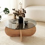 Hanah Home Bubble Mesa de Centro Roble y Fume